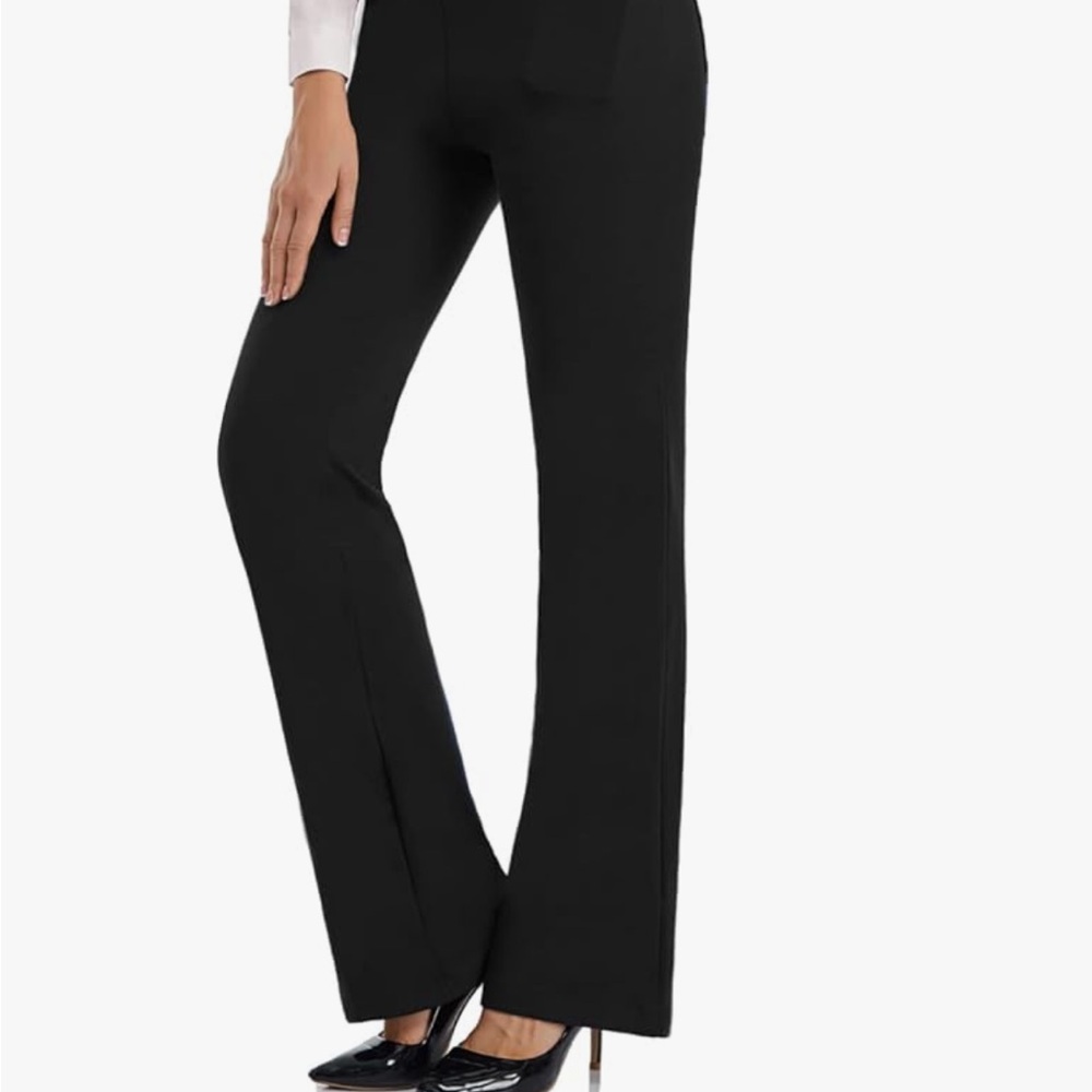 Black Boot Cut Flare Pants for Office Wear